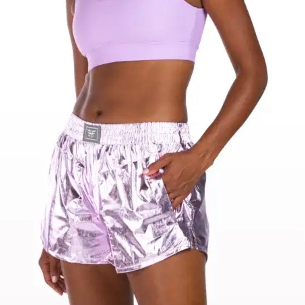 Heroine Sport Metallic Lilac Athletic Shorts